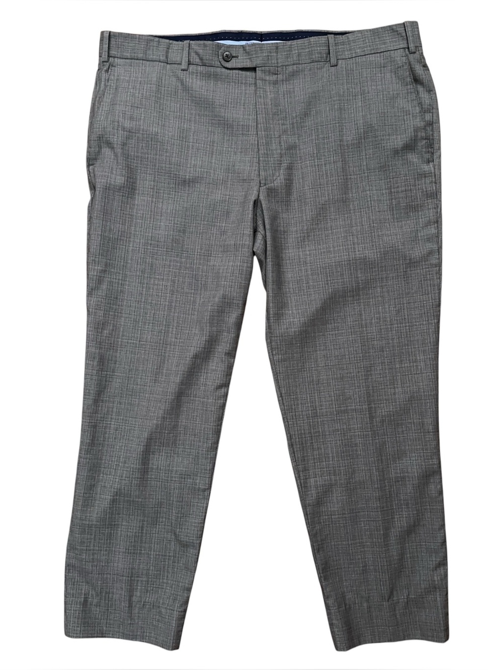Peter Millar Dress Pants Mens Size 40 Wool Flat Front Plaid Gray